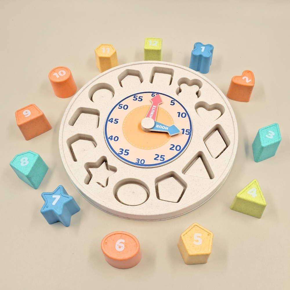 Mingli Toys - Clock Shape Sorter Puzzle - Eco-friendly Educational Toy - 13 Pieces - Image 2