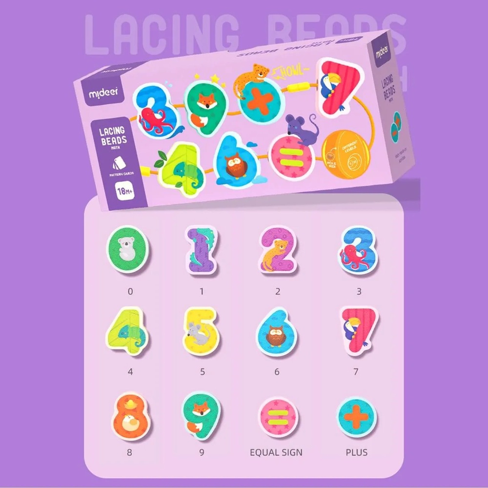 Mideer - Lacing Beads Numbers & Animals - Threading Activity for Kids - Image 2