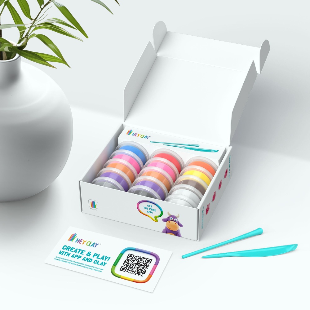 Hey Clay - Modelling Air-Dry Clay with Fun Interactive App - Animals, 15 cans - Image 7