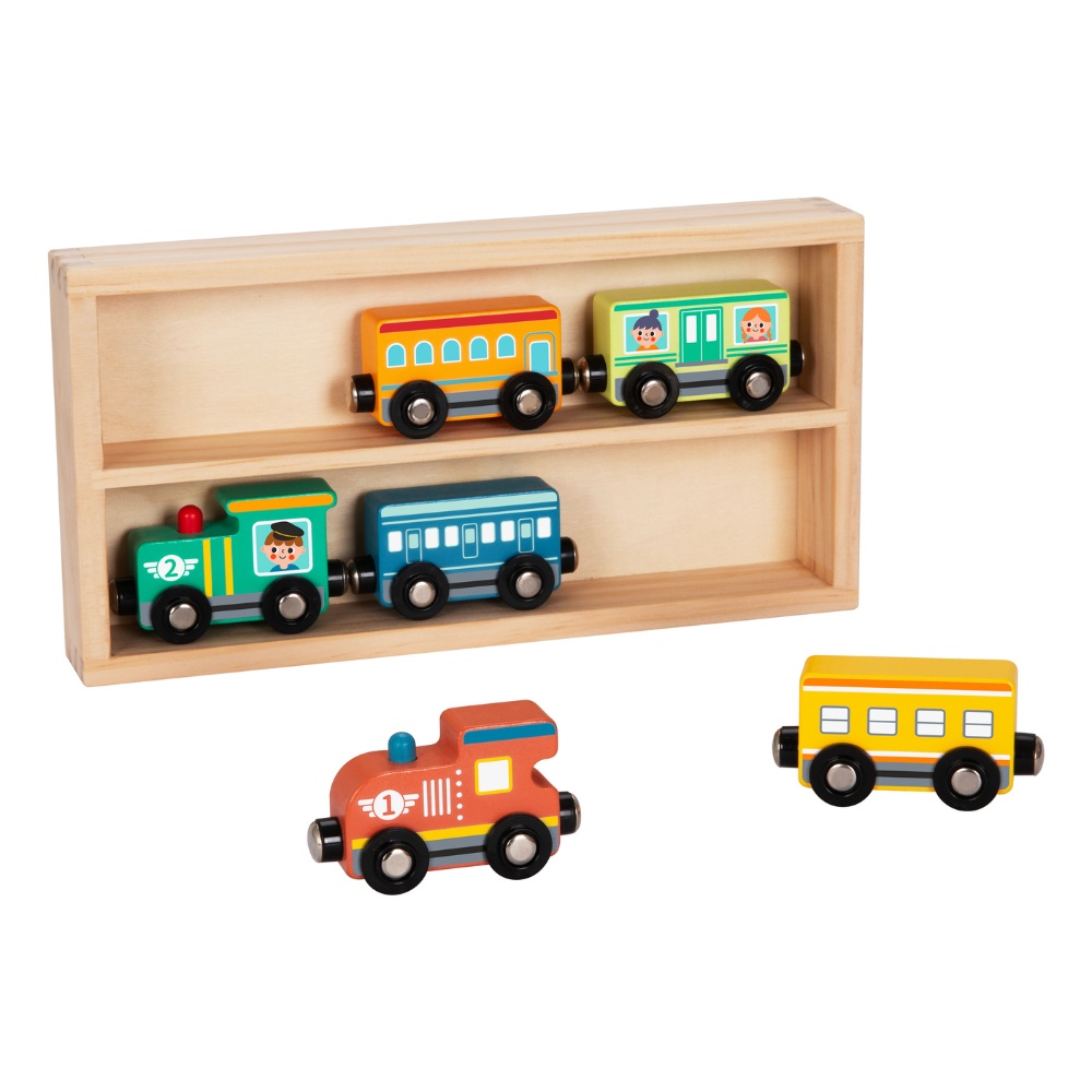 hi Pando - Magnetic Train Set With Storage Box - 7pcs - Image 3