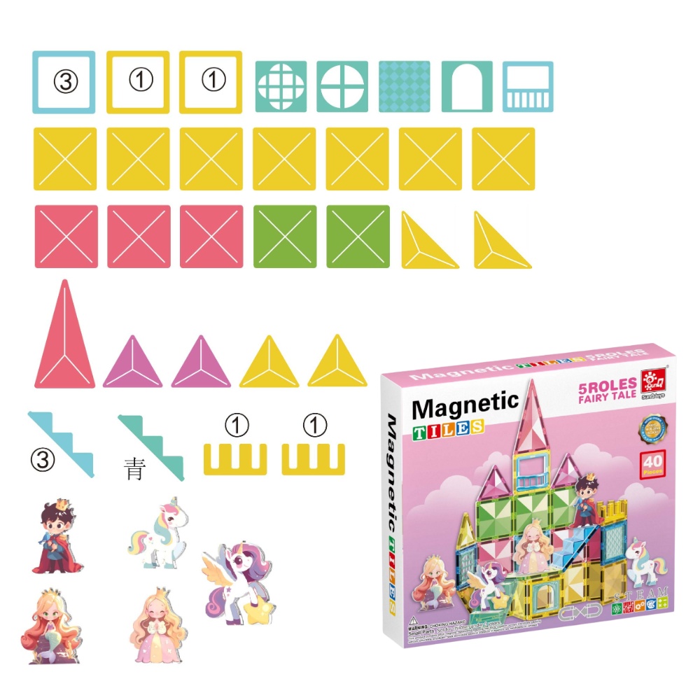 Magnetic Tiles - Princess Set - 40 Pieces - Image 6