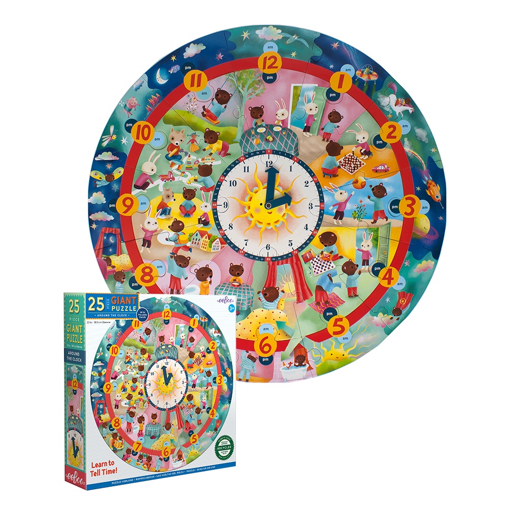 eeBoo - Around the Clock Giant - Floor Puzzle for Kids: 25 Pieces - Image 5