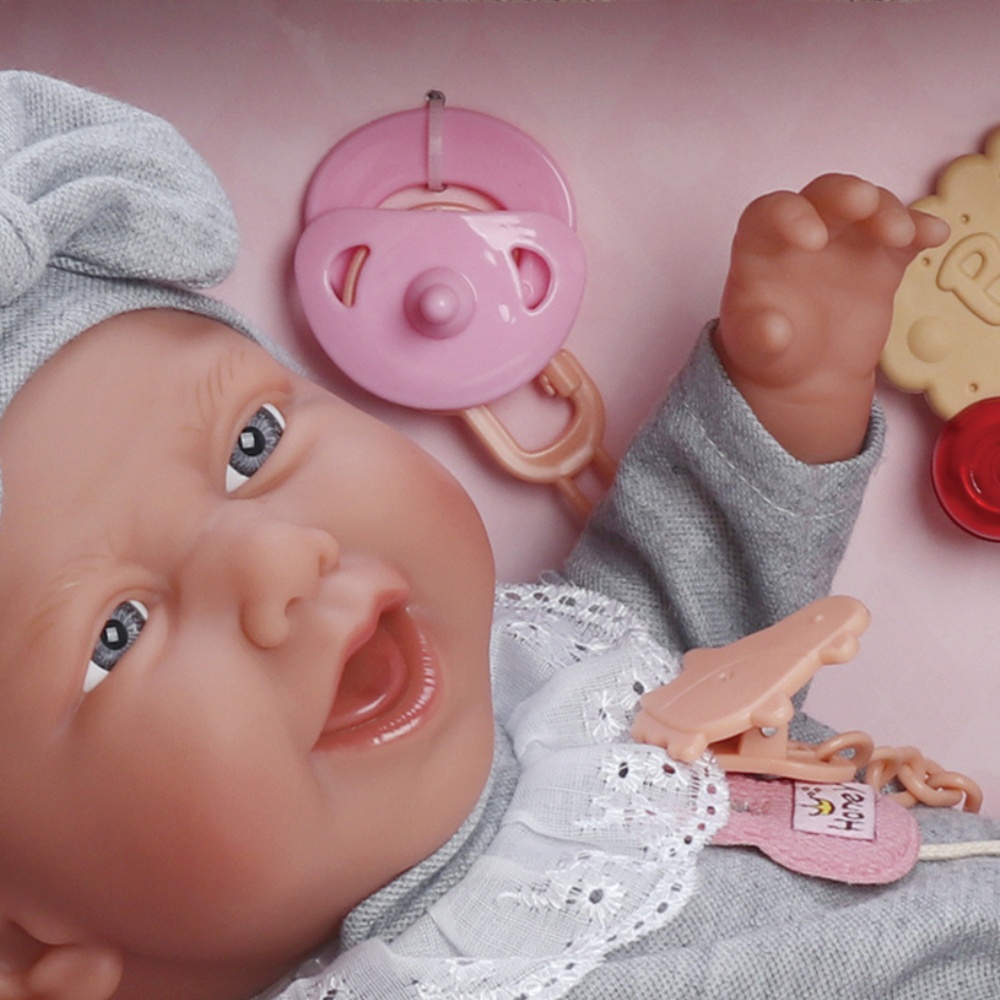 Baby Doll with Vinyl Body, Pacifier & Rattle - 40cm - Image 2