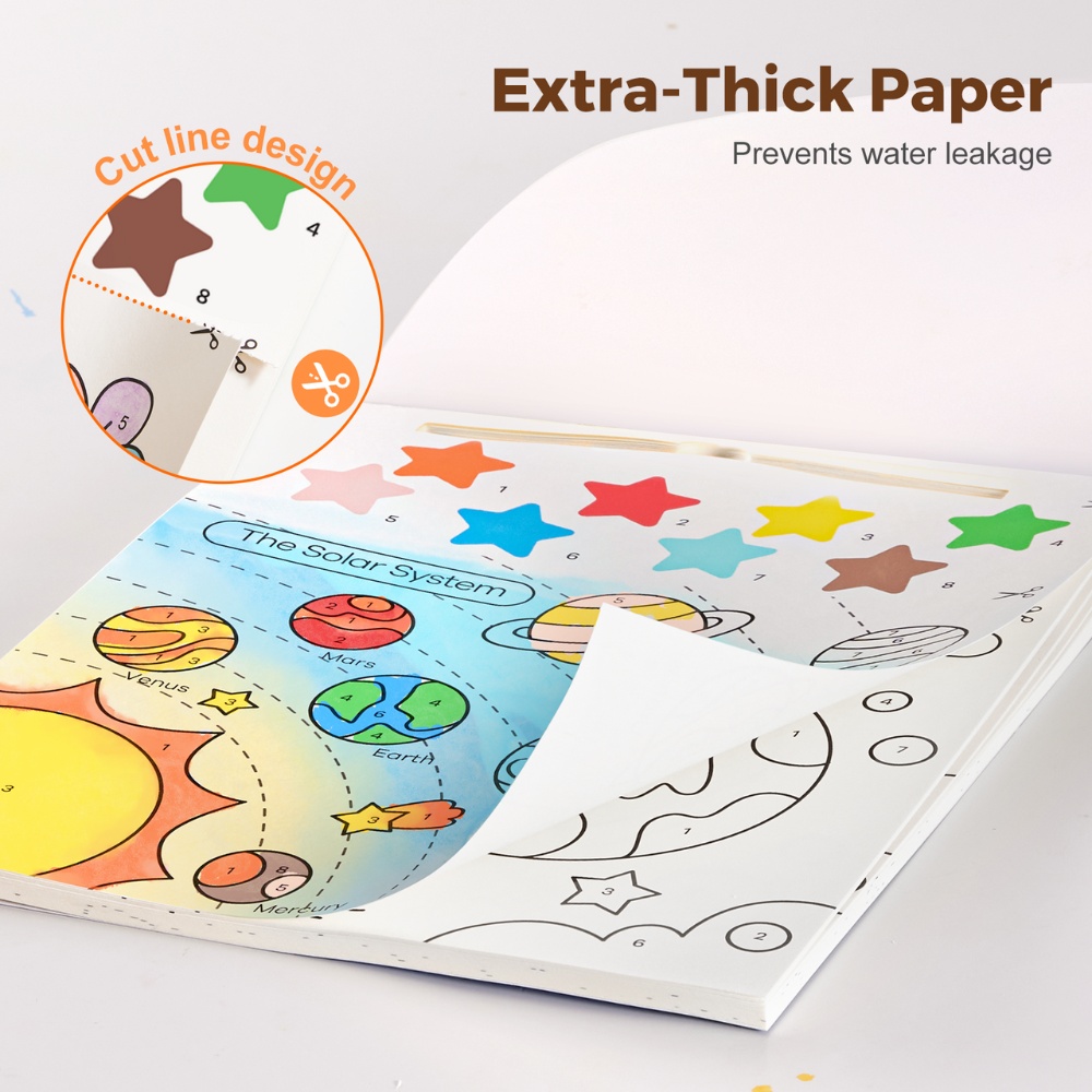 Jar Meló - Watercolour Painting Book - 20 Pages & Paint Brush - Space - Image 3