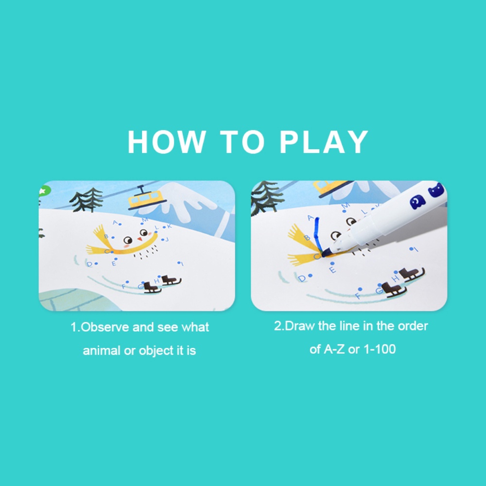 Mideer - Dot-to-Dot Wipe Clean Activity Cards - Reusable Connect the Dots for Kids - Image 5