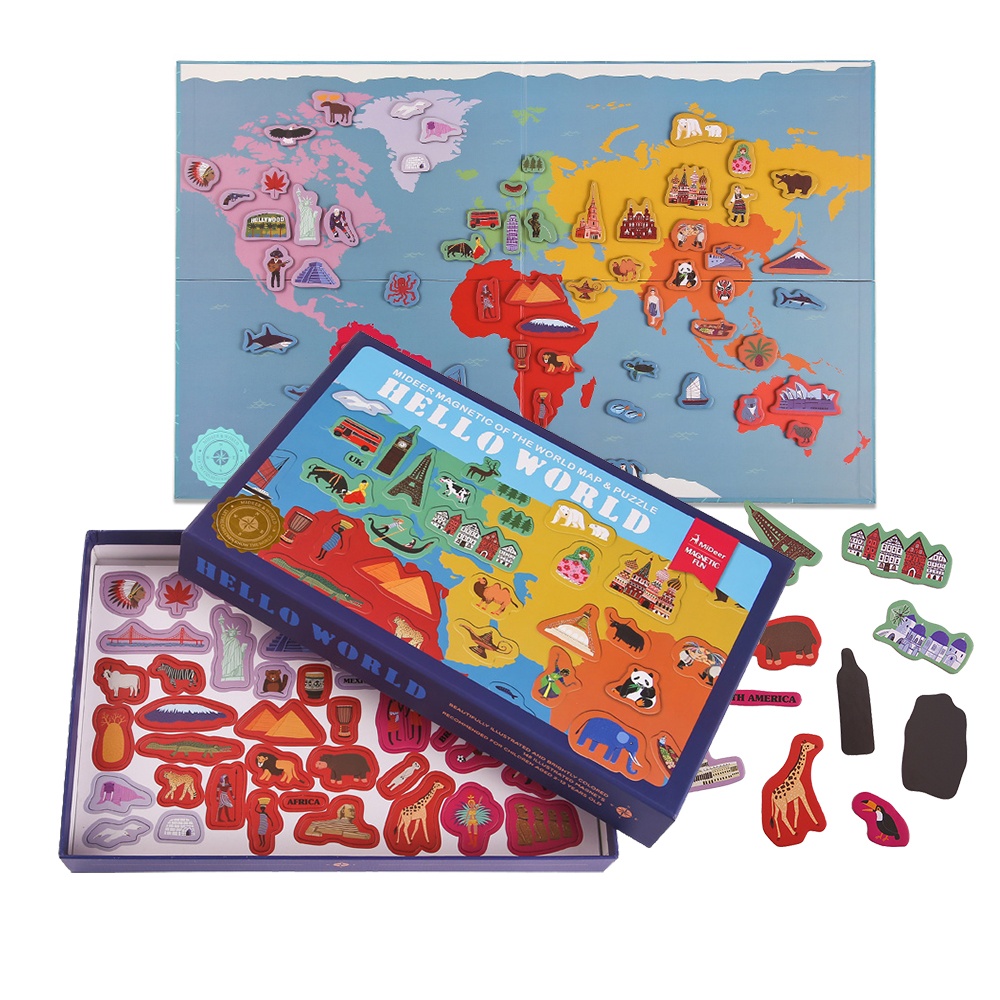 Mideer - Magnetic World Map Board - 148-Piece Geography Learning for Kids - Image 2