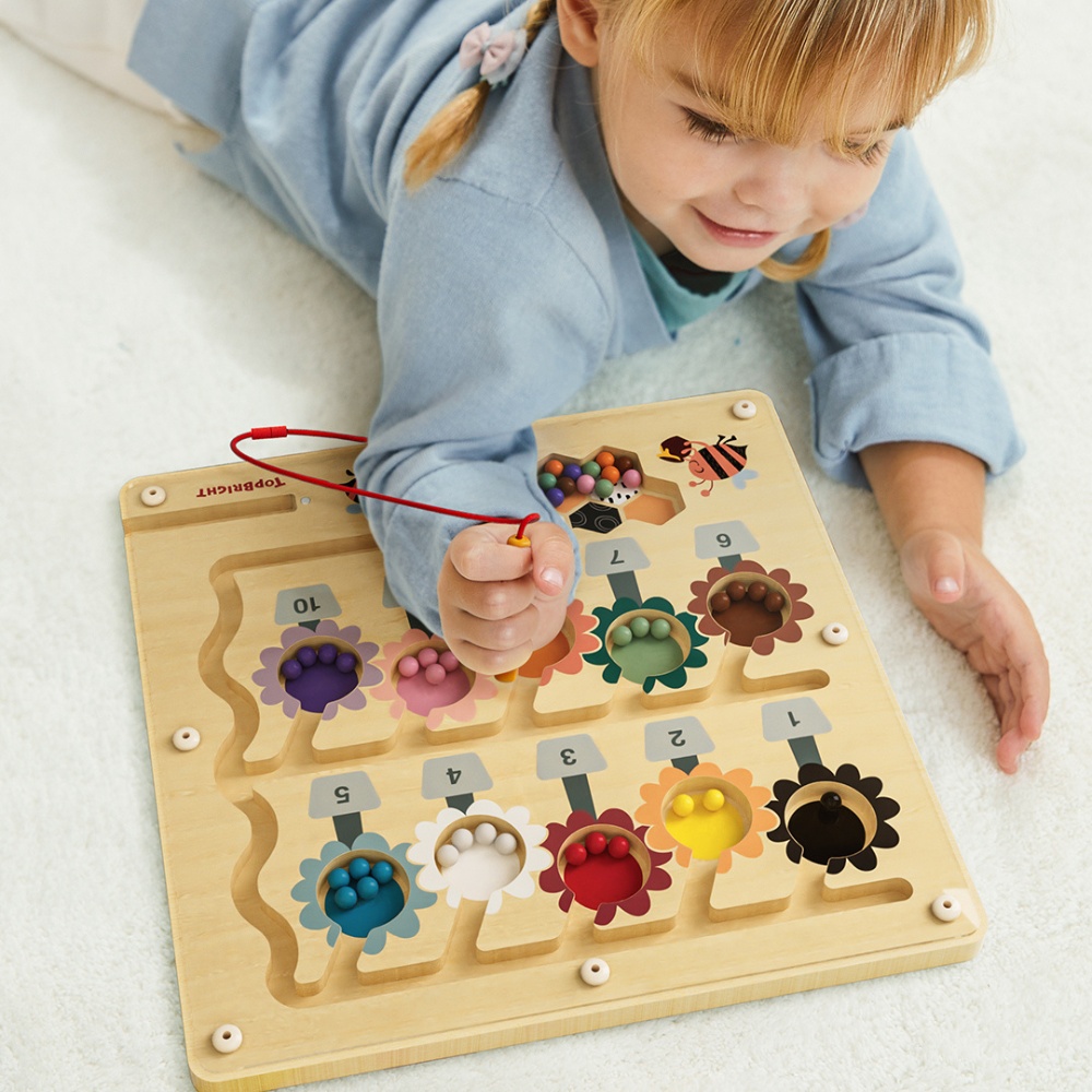 TopBright - Wooden Busy Bee Magnetic Maze - Colour Sorting & Matching Toy - Image 2