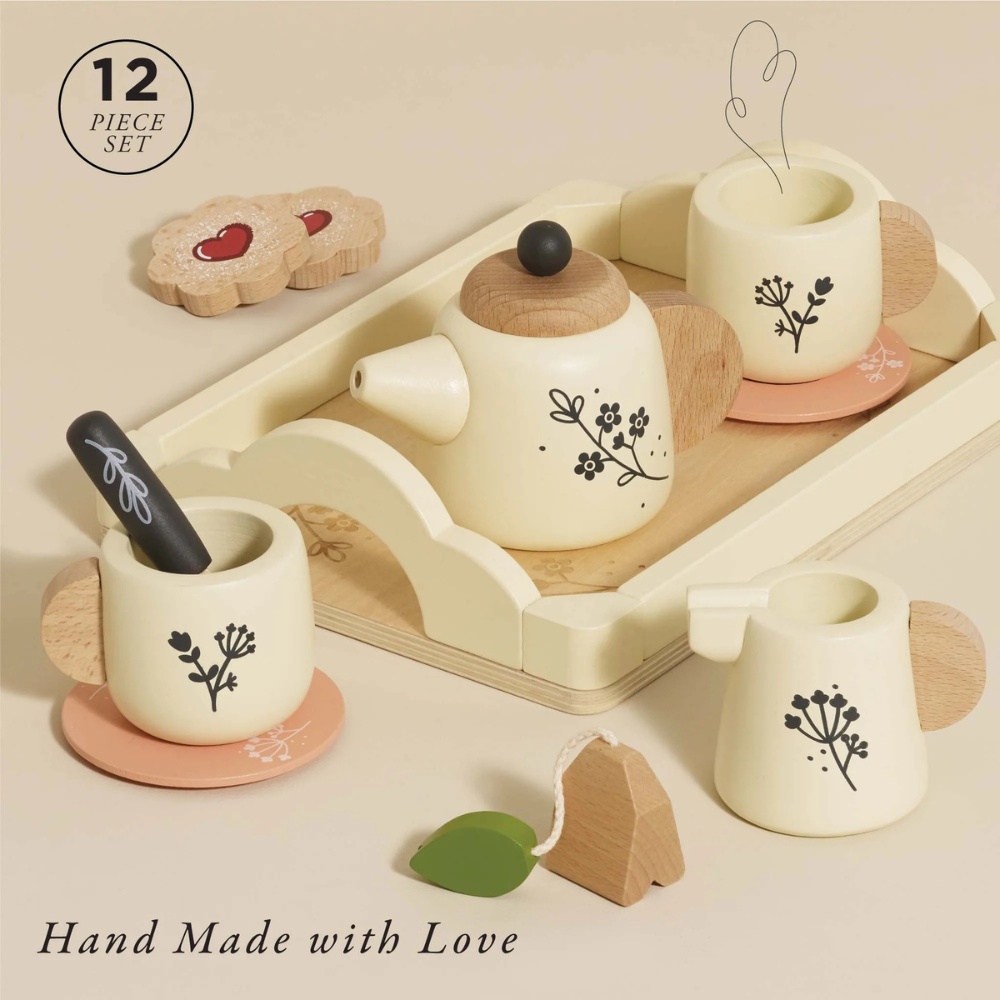 Le Toy Van - Wooden Tea Set & Tray - 12pcs - Image 2