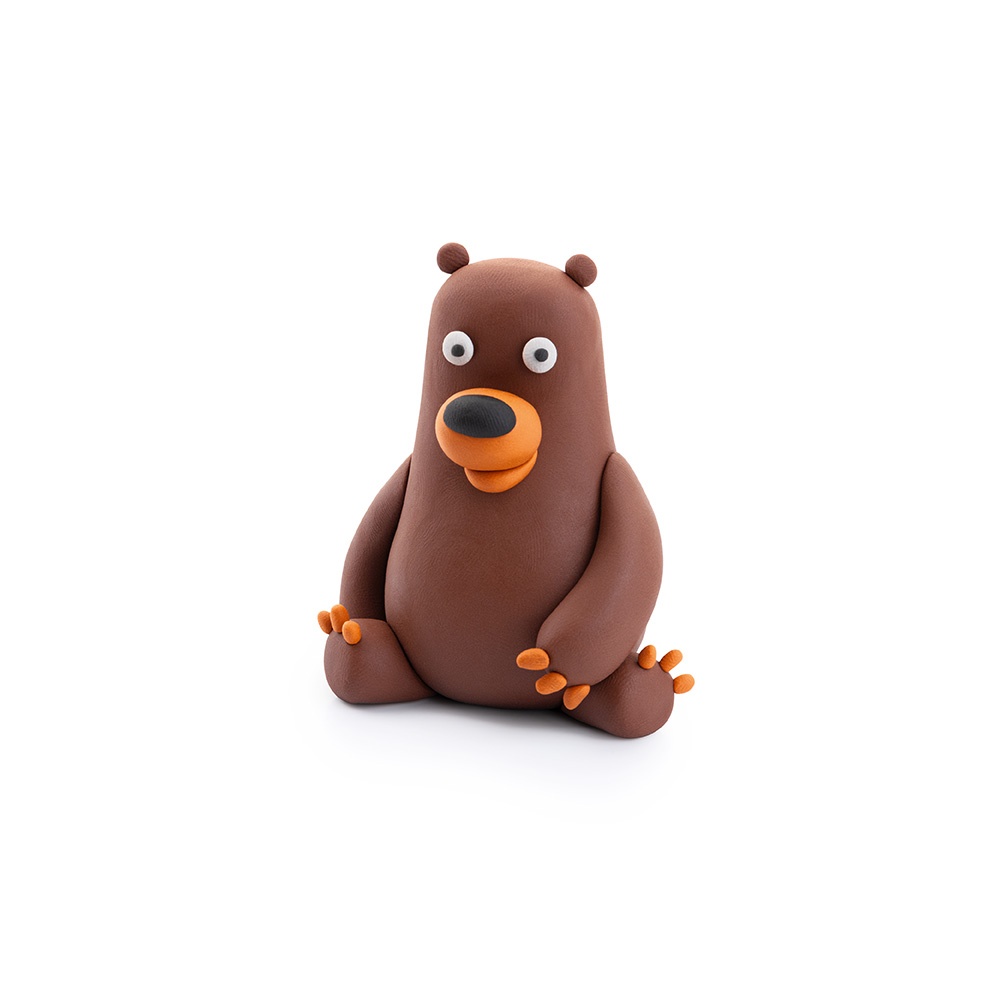 Hey Clay - Modelling Air-Dry Clay with Fun Interactive App - Bear, series Forest Animals, 3 cans - Image 3