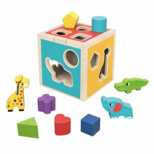 TookyToy - Animal Shape Sorter with Wooden Blocks