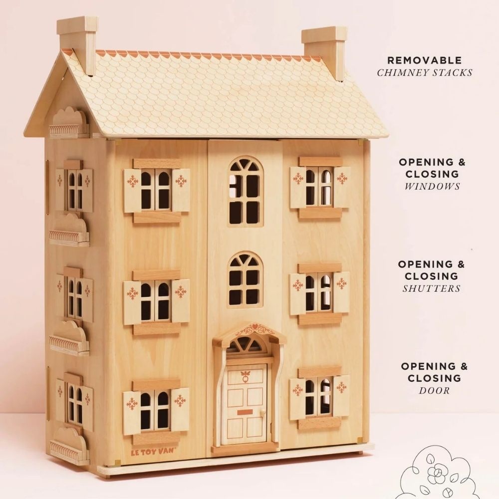 Le Toy Van - The Grand Natural Wood Dolls House - Image 3