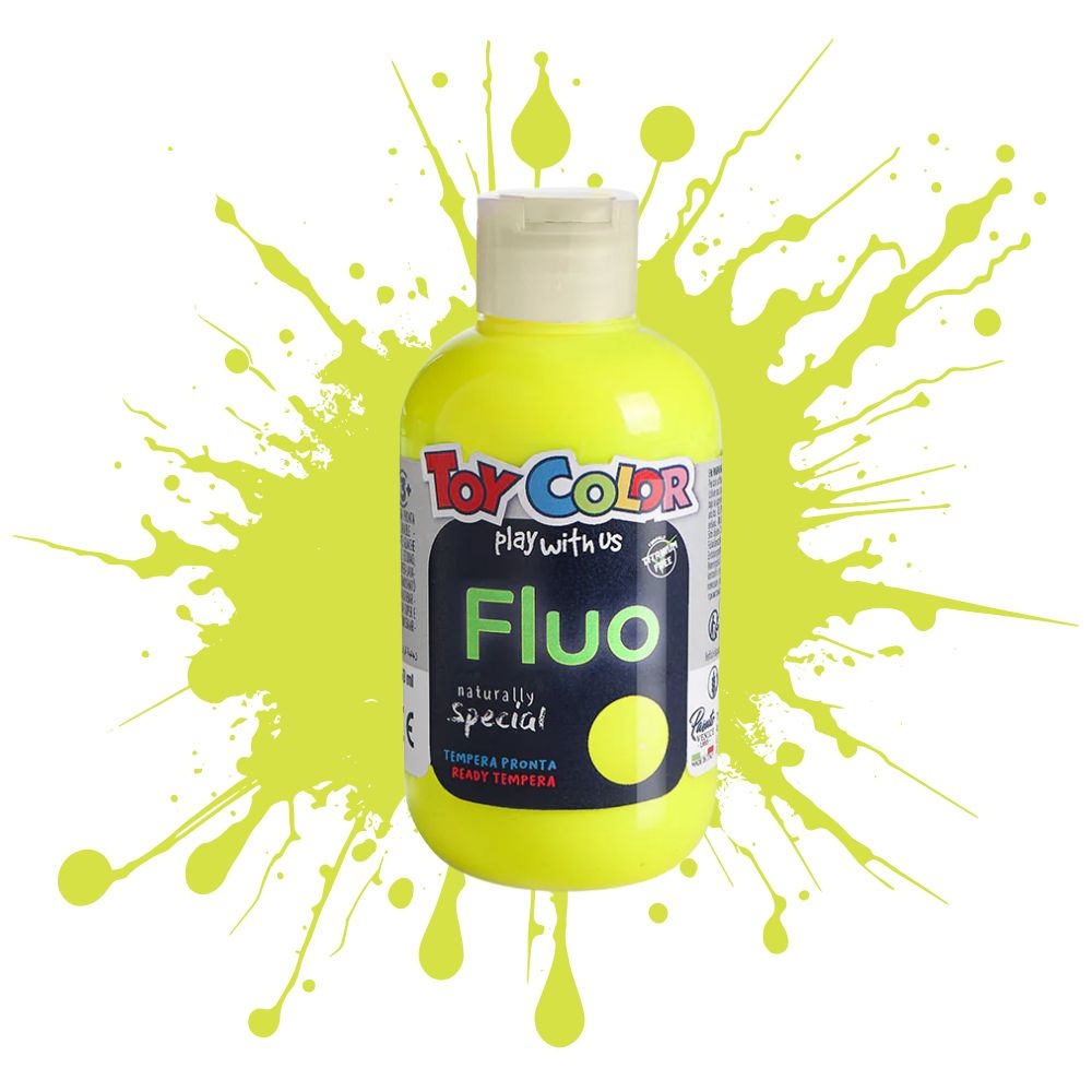 Toy Color - Superwashable Ready-Mix Tempera Paint for Kids - Fluorescent Shades - 4 x 250ml - Image 5