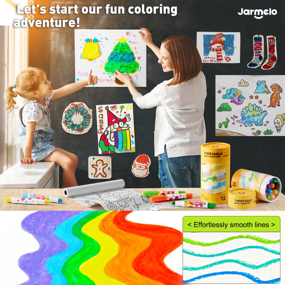 Jar Meló - Twistable Silky Crayons - Washable - 12 Colours - Image 5
