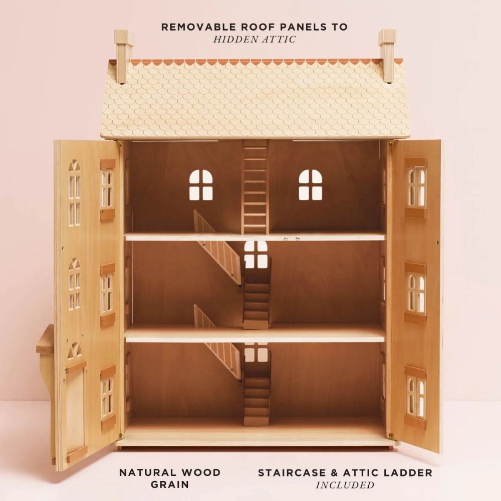Le Toy Van - The Grand Natural Wood Dolls House - Image 4