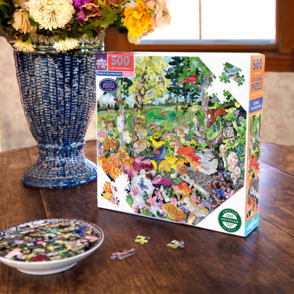 eeBoo - Edible Mushrooms 500 Piece Octagonal Puzzle - Image 3
