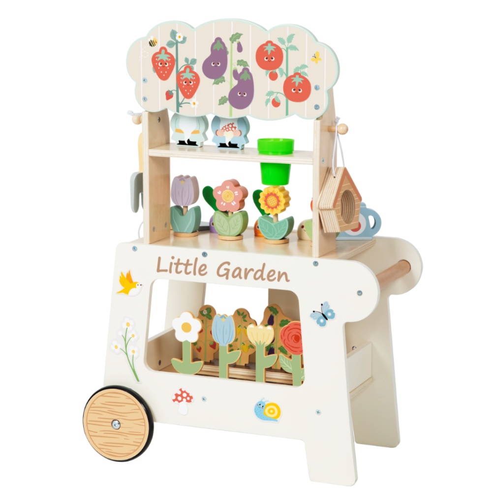 TookyToy - Pretend Play Wooden Gardening Cart Set - 53 Pieces - Image 2