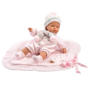 Llorens - Baby Girl Doll with Crying Mechanism, Clothing & Blanket: Joelle - 38cm