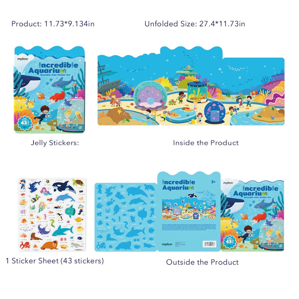 Mideer - Reusable Jelly Sticker Set - Incredible Aquarium - 43pcs - Image 5