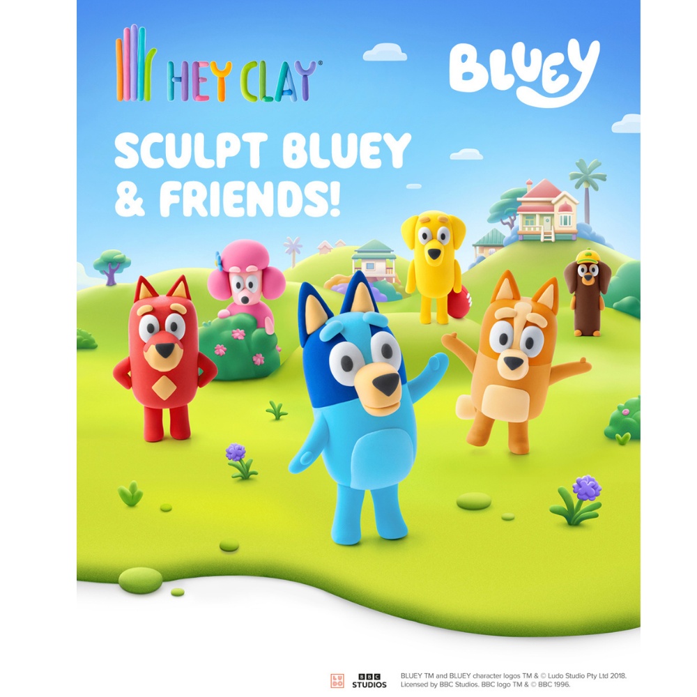Hey Clay - Modelling Air-Dry Clay with Fun Interactive App - Bluey and Friends, 15 cans - Image 8