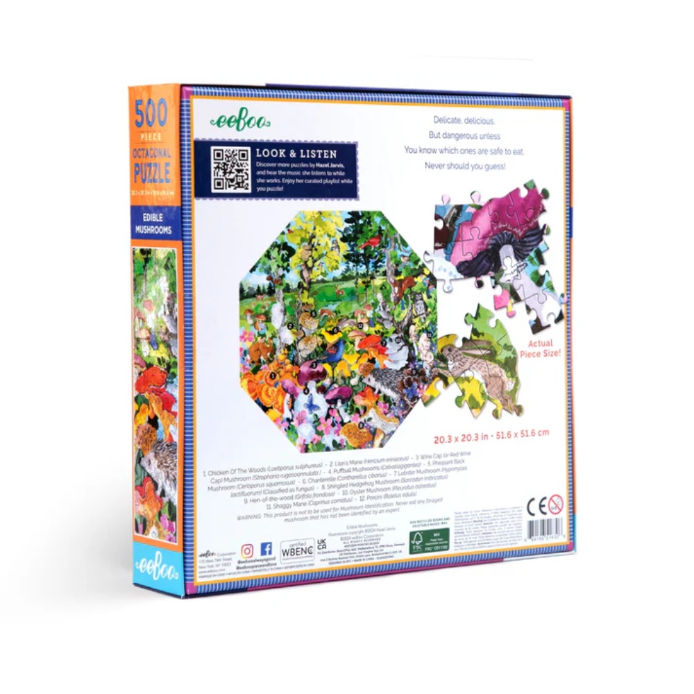 eeBoo - Edible Mushrooms 500 Piece Octagonal Puzzle - Image 5
