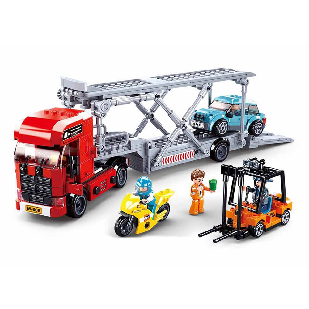 Sluban Building Set: Town - Car Transporter - 542pcs - Image 2