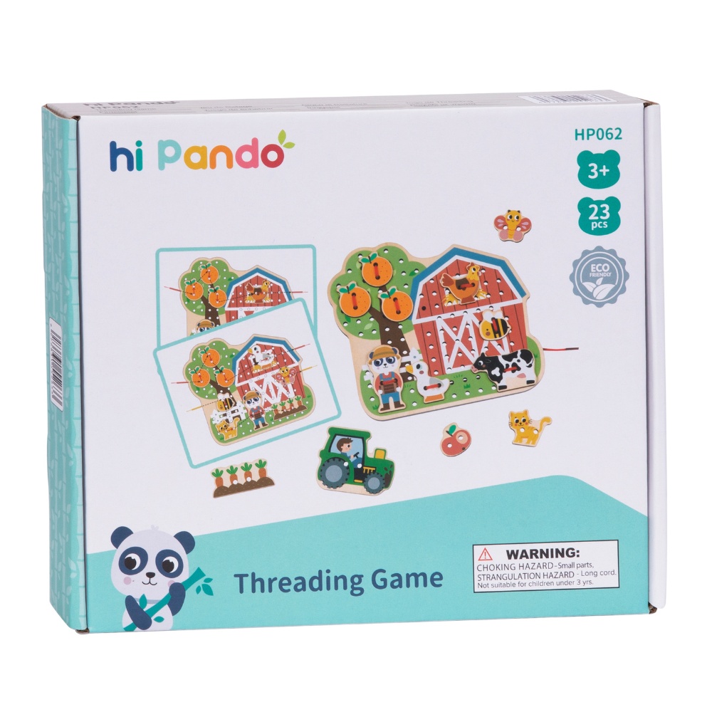 hi Pando - Wooden Threading Board - Farm Themed - 23pcs - Image 6