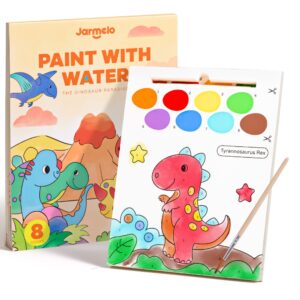 Jar Meló - Watercolour Painting Book - 20 Pages & Paint Brush - Dinosaurs