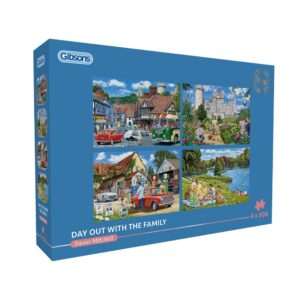 Gibsons - Day out with the Family - 4 x 500 Piece Jigsaw Puzzles