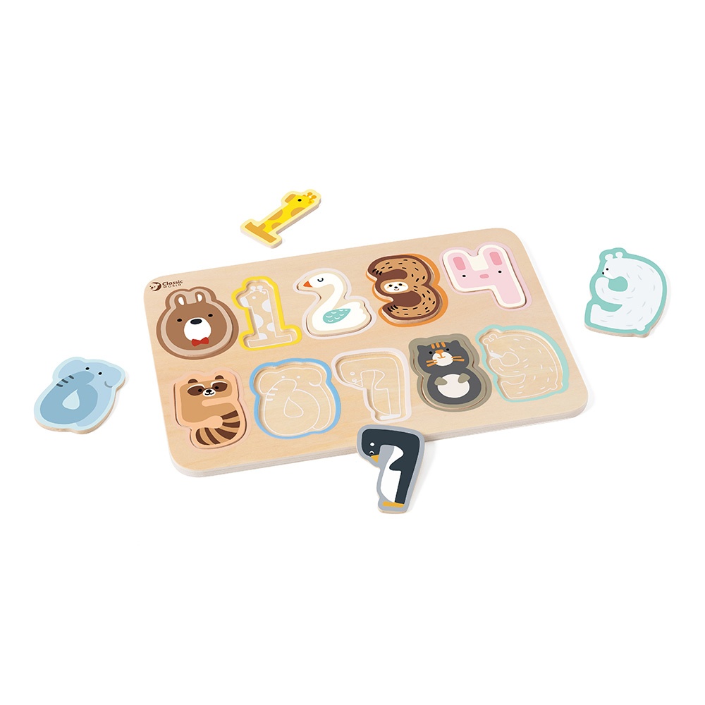 Classic World - Wooden Numbers Puzzle - Animals - 11pcs - Image 5