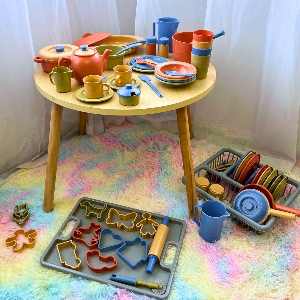 Greenbean - Pretend & Play Complete Kitchen Set - Natural - 80pcs - Image 3