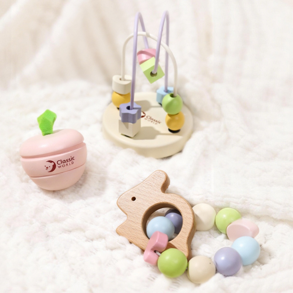 Classic World - Mara Baby Play Set with Bead Maze, Rattle and Lacing Beads - 3 Pieces - Image 4