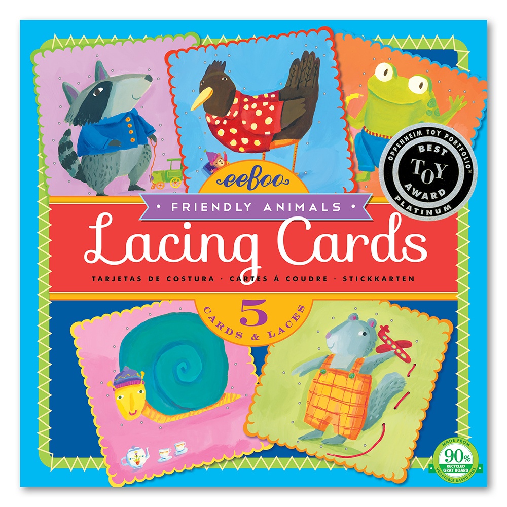 eeBoo - Fine Motor Lacing Activity Cards & Laces - Friendly Animals -** - Image 3