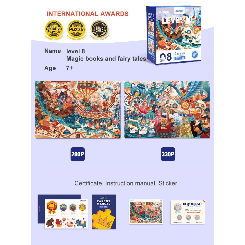 Mideer - Level Up Jigsaw Puzzle for Kids - 2-in-1 - Level 8 Magic Fantasy World - Image 4