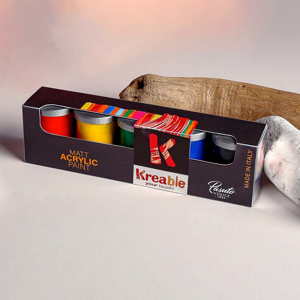 Toy Color Kreable - Matt Acrylic Paint Pots Set 5 x 25ml - Non-Toxic Water-Based Art Paint - Image 4