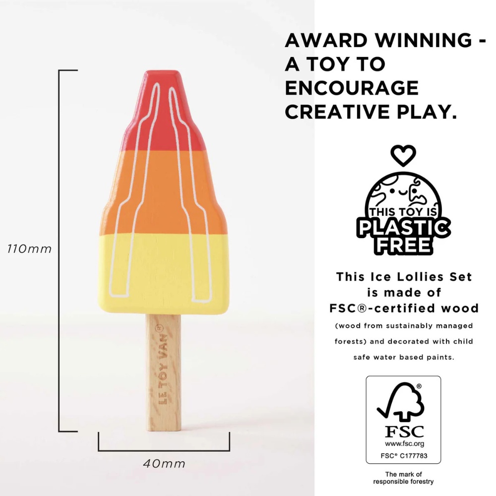 Le Toy Van - Wooden Ice Lollies Popsicles - 7pcs - Image 4