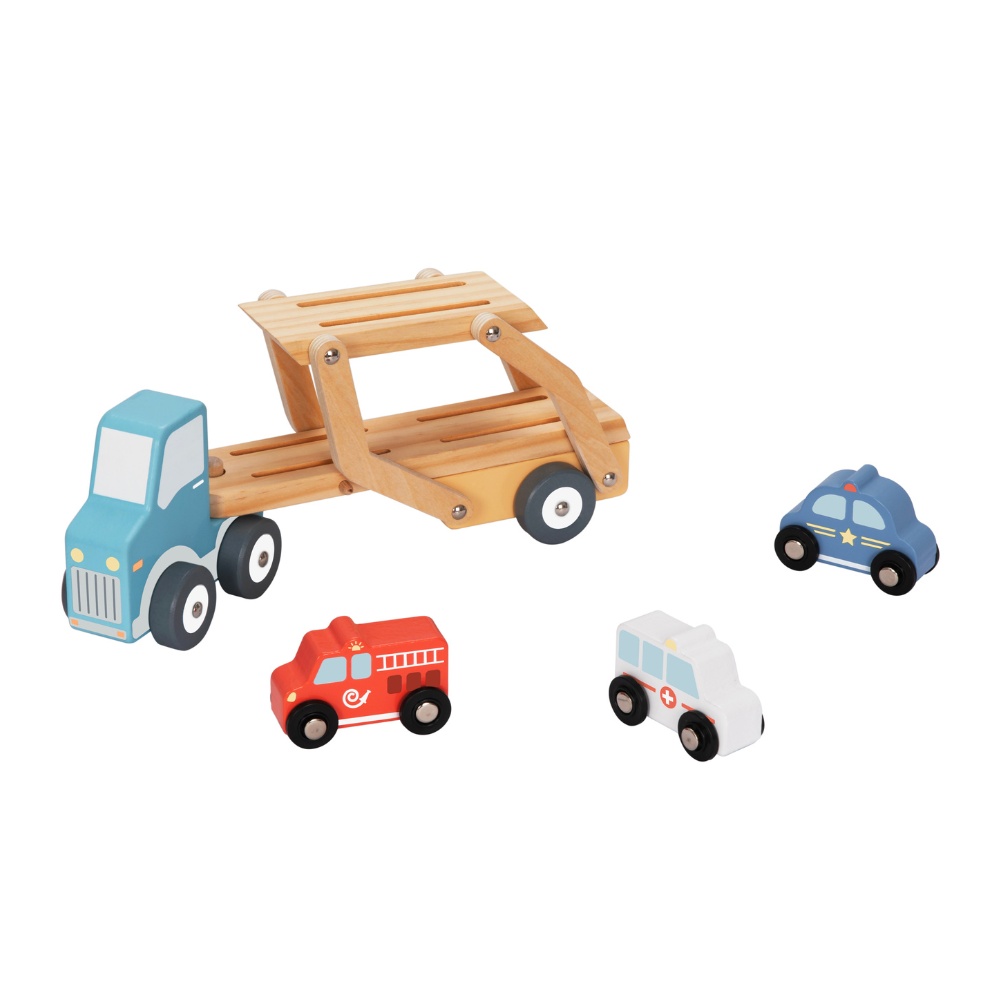 hi Pando - Wooden Car Transporter Truck - 4pcs - Image 2