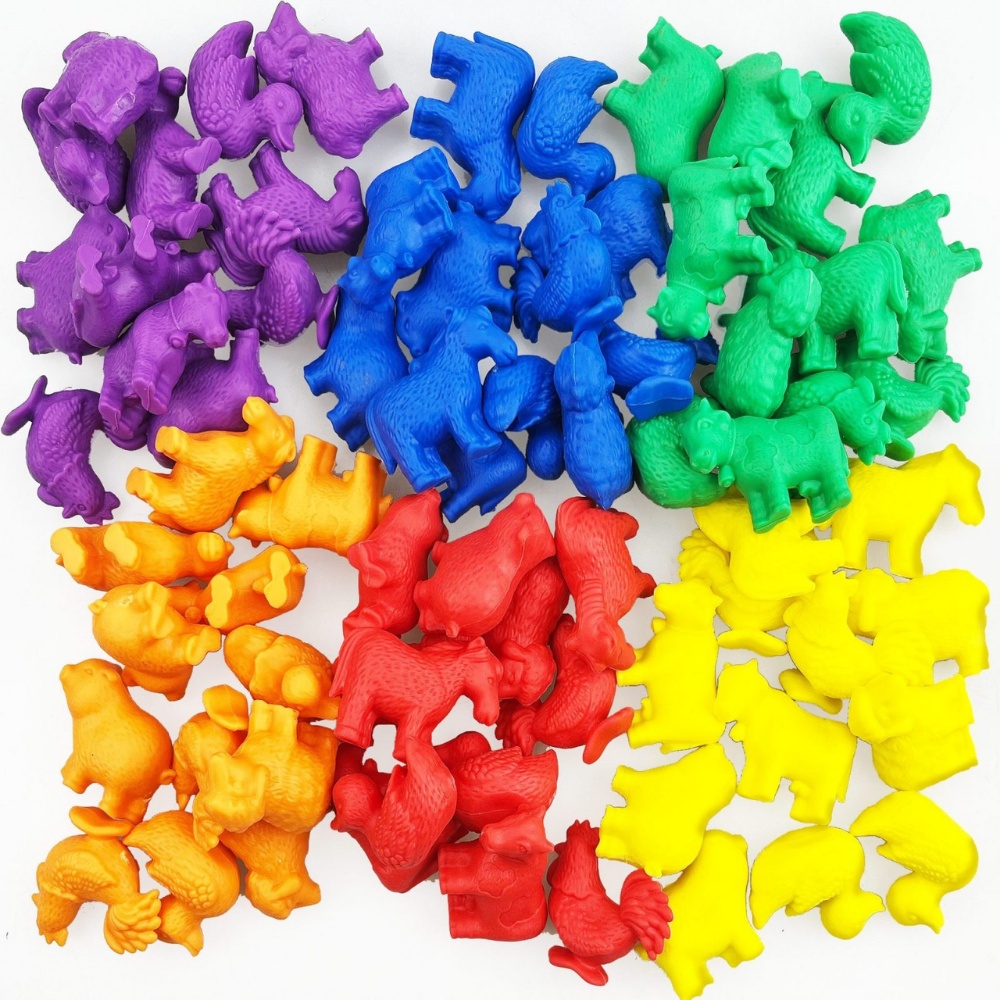 EDX Education - Counters - Farm Animals 6 Colours - 72Pc Polybag - Image 3