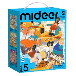 Mideer - Level Up Jigsaw Puzzle for Kids - 3-in-1 - Level 5 Bustling Market