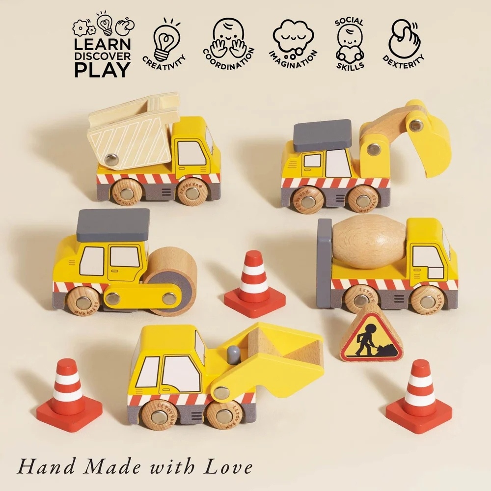 Le Toy Van - Wooden Construction Toy Cars: Trucks & Diggers - Image 5