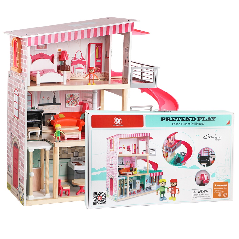 TopBright - Modern Doll House - Fully Furnished with Lights & Sounds - 80 x 25 x 75 cm - 20pcs-** - Image 10