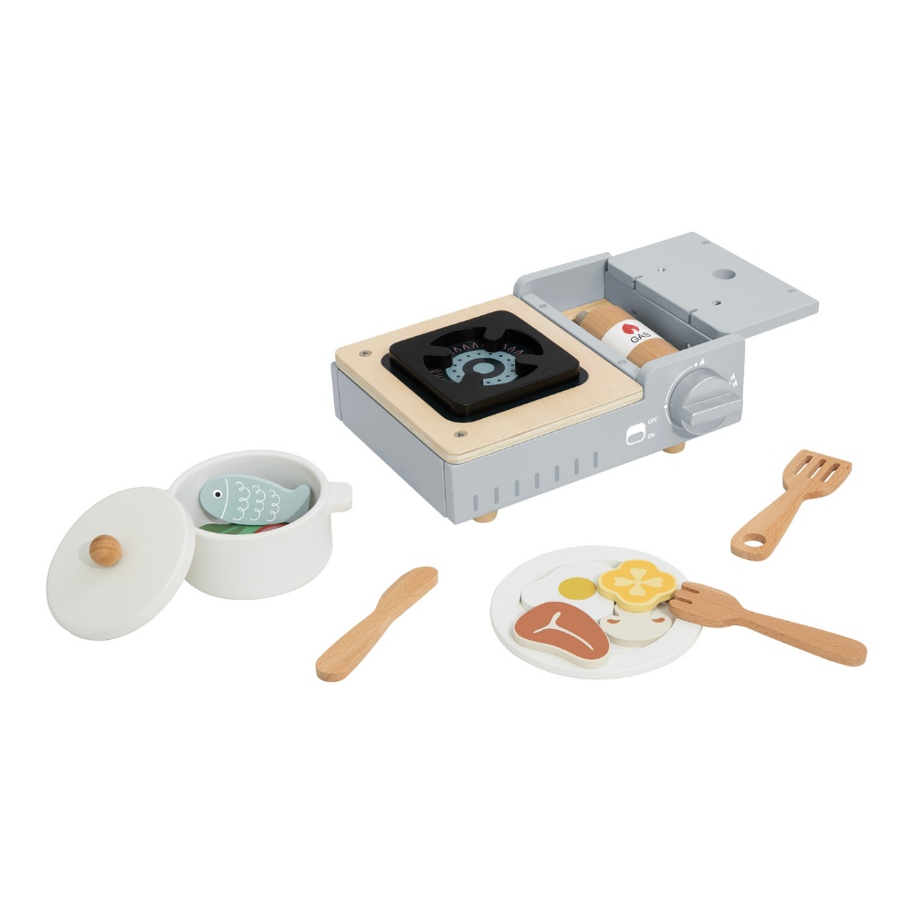 TookyToy - Pretend Play Wooden Camping Stove Toy Set - 15 Pieces - Image 3