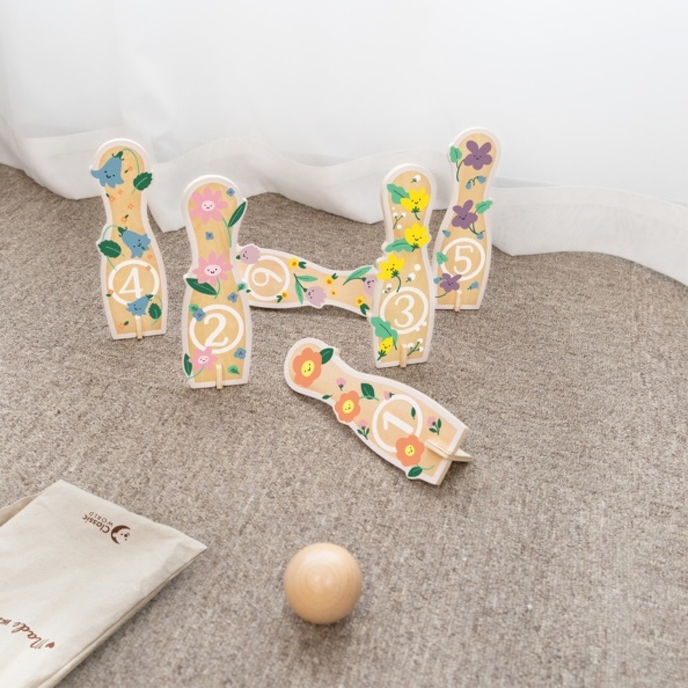 Classic World - Flower Bowling - Wooden Game - 14pcs - Image 4