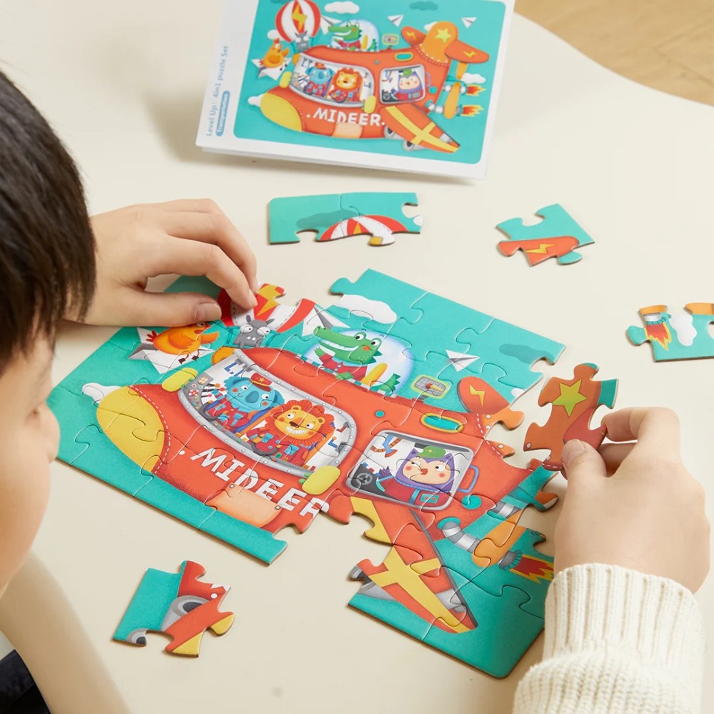 Mideer - Level Up Jigsaw Puzzle for Kids - 4-in-1 - Transport - Image 5
