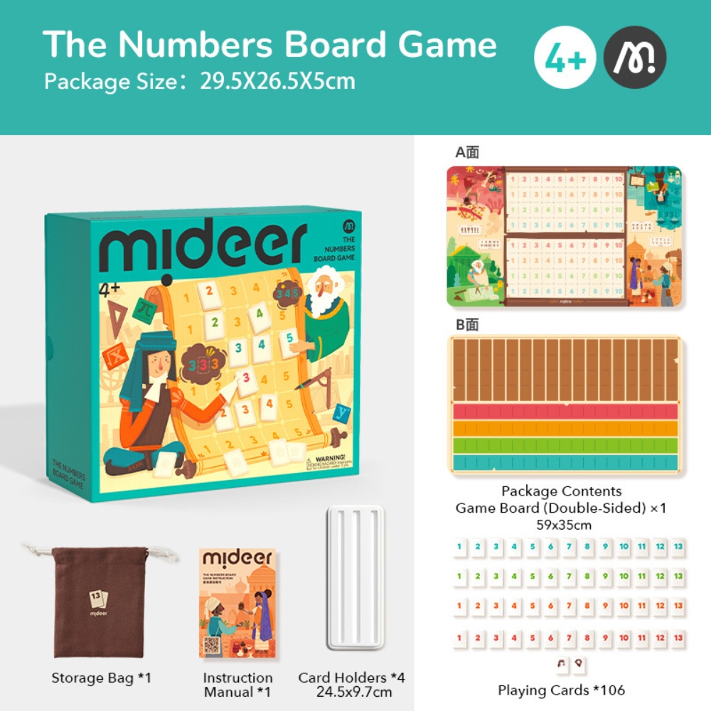 Mideer - The Numbers Educational Board Game - 113pcs - Image 2