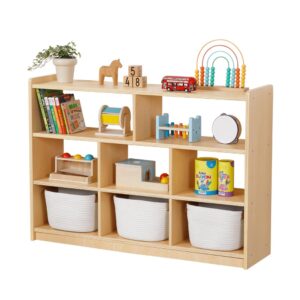 TookyToy - Wooden Shelf and Toy Storage for Kids Room: Open Plywood 90x113cm