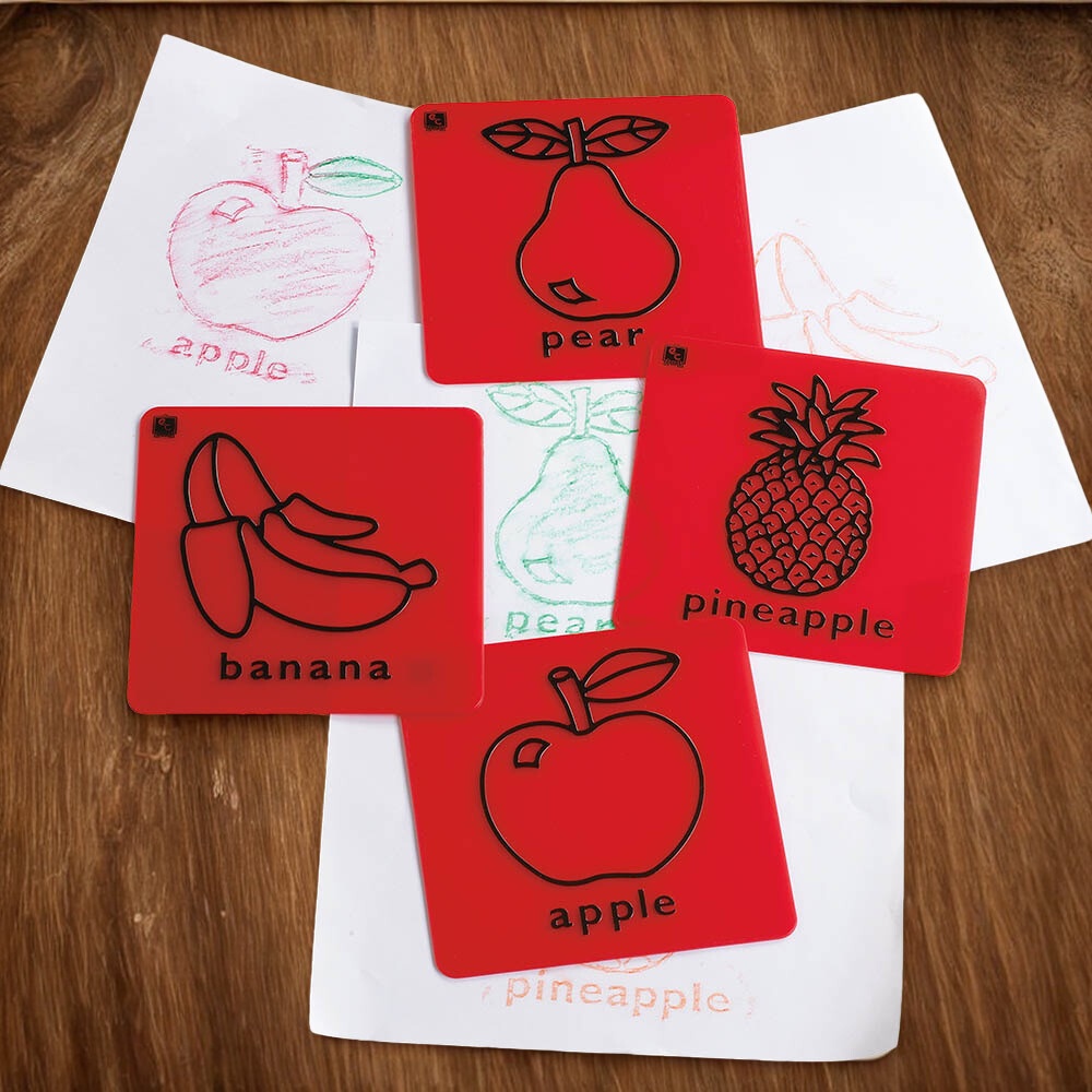 EDX Education - Art Rubbing & Embossing Plates - Fruit 4pcs - Image 2