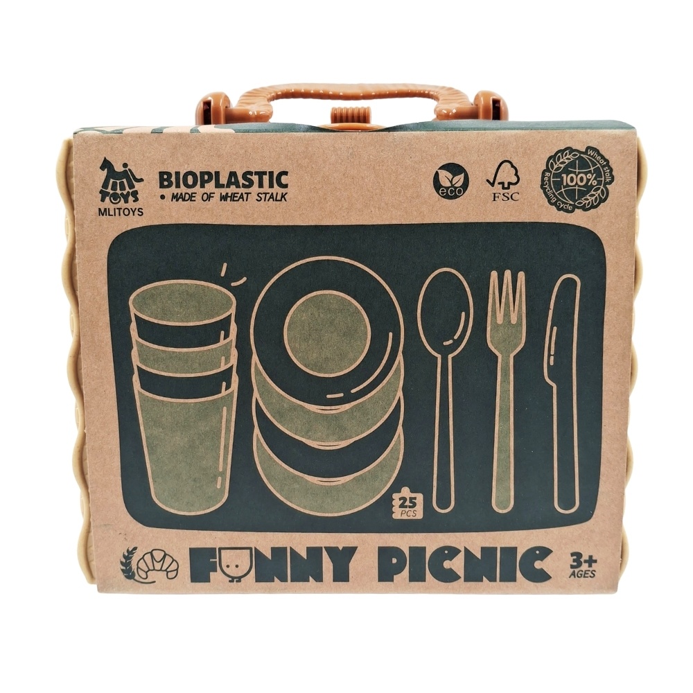 Mingli Toys - Pretend & Play - Picnic Set - Eco-friendly - 25 Pieces - Image 5