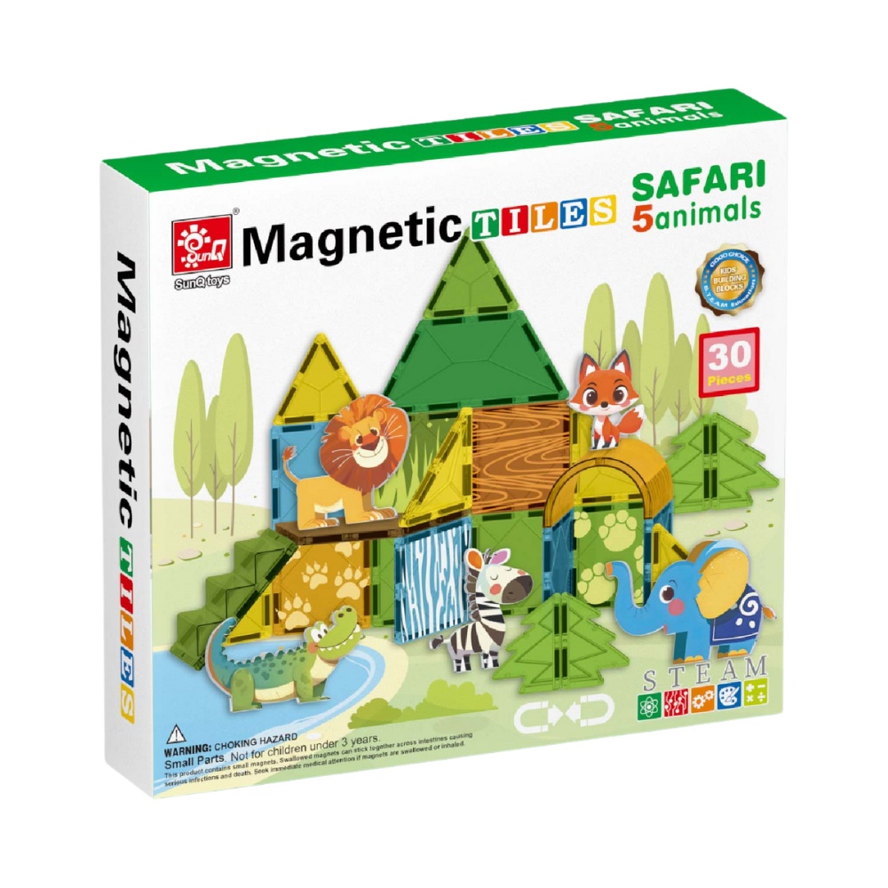 Magnetic Tiles - Wild Animal Set - 30 Pieces