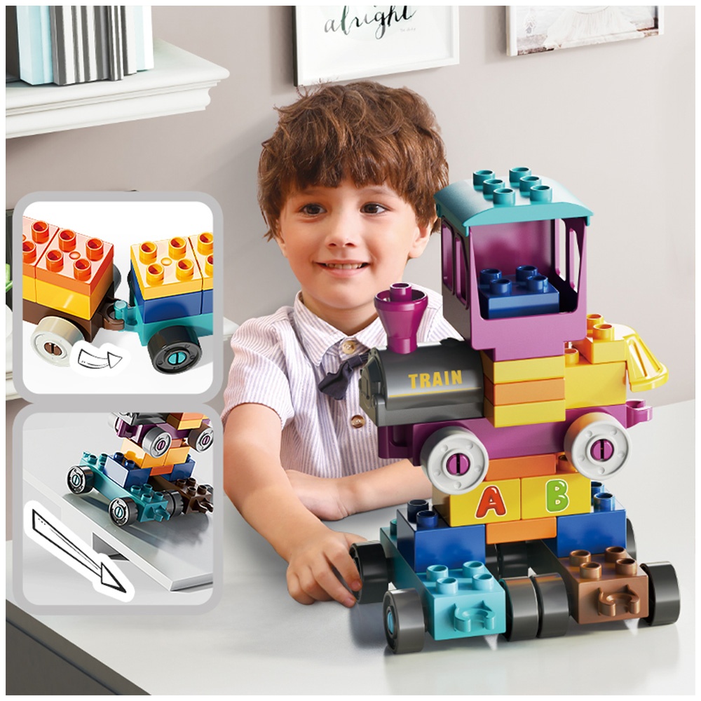 Feelo - Little Train - Large Building Block Set - 34 Pieces - Image 2