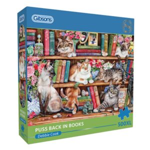 Gibsons - Puss Back in Books - XL Pieces - 500 Piece Jigsaw Puzzle